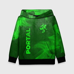 Детская толстовка Portal - green gradient вертикально