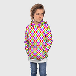 Толстовка-худи детская Разноцветный горох на белом, цвет: 3D-белый — фото 2