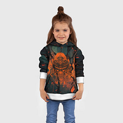 Толстовка-худи детская Шлем кибернетического самурая, цвет: 3D-белый — фото 2