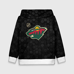 Толстовка-худи детская Миннесота Уайлд - черные соты, цвет: 3D-белый