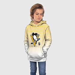 Толстовка-худи детская Питтсбург Пингвинз - желтый и белый, цвет: 3D-белый — фото 2