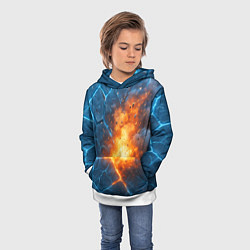 Толстовка-худи детская Взрыв из объемных плит, цвет: 3D-белый — фото 2