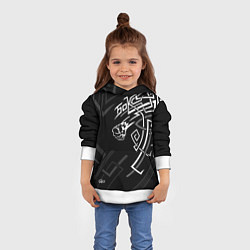 Толстовка-худи детская Бокс - узор победы, цвет: 3D-белый — фото 2