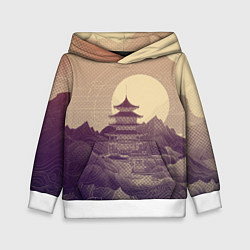 Детская толстовка Ретро иллюстрация Японского храма