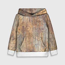 Толстовка-худи детская Стимпанк элементы, цвет: 3D-белый