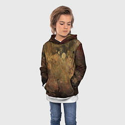 Толстовка-худи детская Абстракция - dark pink paint spill, цвет: 3D-белый — фото 2