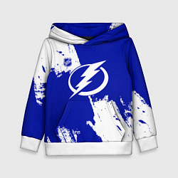 Толстовка-худи детская Тампа Бэй Лайтнинг - синяя краска, цвет: 3D-белый