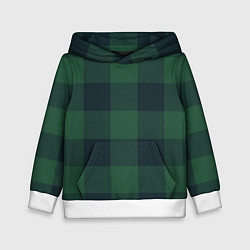Толстовка-худи детская Дождевой лес тартан ирландский, цвет: 3D-белый