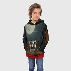 Толстовка-худи детская Капучино Ассассино мем, цвет: 3D-красный — фото 2