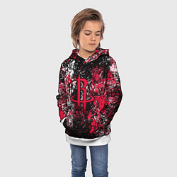 Толстовка-худи детская Хьюстон Рокетс - цветовой хаос, цвет: 3D-белый — фото 2