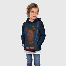 Толстовка-худи детская Juice WRLD - Неоновый аниме арт, цвет: 3D-белый — фото 2