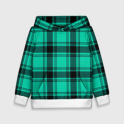 Толстовка-худи детская Checkered turquoise, цвет: 3D-белый