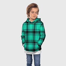Толстовка-худи детская Checkered turquoise, цвет: 3D-белый — фото 2