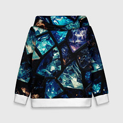Толстовка-худи детская Текстура драгоценных камней, цвет: 3D-белый