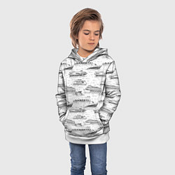 Толстовка-худи детская Корабли на Неве, цвет: 3D-белый — фото 2
