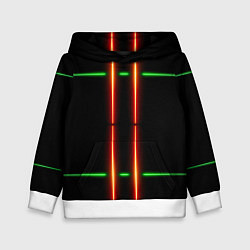 Детская толстовка Neon green black red line