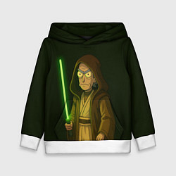 Толстовка-худи детская Рик - магистр-джедай, цвет: 3D-белый