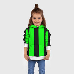 Толстовка-худи детская Color green black line, цвет: 3D-белый — фото 2