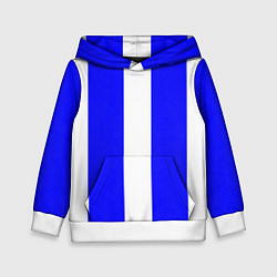 Толстовка-худи детская Color white blue line, цвет: 3D-белый