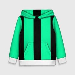 Толстовка-худи детская Color turquoise black line, цвет: 3D-белый