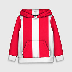 Толстовка-худи детская Color red white line, цвет: 3D-белый