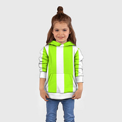 Толстовка-худи детская Color light green white stripes, цвет: 3D-белый — фото 2