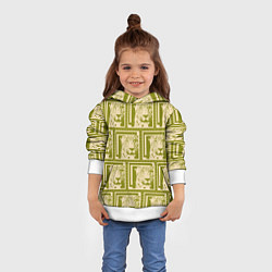 Толстовка-худи детская Леопард в оливковом, цвет: 3D-белый — фото 2