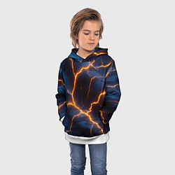 Толстовка-худи детская Молния на камуфляжной текстуре, цвет: 3D-белый — фото 2
