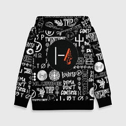 Толстовка-худи детская Twenty one pilots rock logo, цвет: 3D-черный