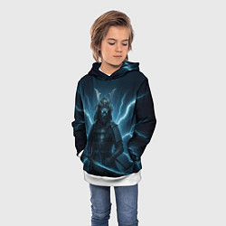 Толстовка-худи детская Электросамурай, цвет: 3D-белый — фото 2