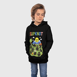 Толстовка-худи детская Slipknot, мультяшный стиль, цвет: 3D-черный — фото 2