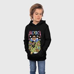 Толстовка-худи детская ACDC, мультяшный стиль, цвет: 3D-черный — фото 2