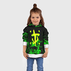 Толстовка-худи детская Doom кислотное лого огненный, цвет: 3D-белый — фото 2