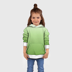 Толстовка-худи детская Градиент нежно-зеленый, цвет: 3D-белый — фото 2