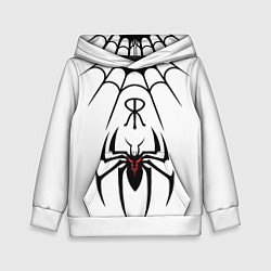 Толстовка-худи детская Паук на белом - the web of Fate, цвет: 3D-белый