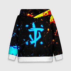 Толстовка-худи детская Doom лёд и пламя краски, цвет: 3D-белый