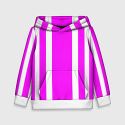 Толстовка-худи детская Color white pink stripes, цвет: 3D-белый
