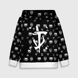 Толстовка-худи детская Doom ведьмак логотипы, цвет: 3D-белый