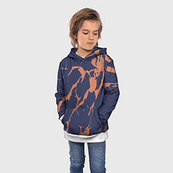 Толстовка-худи детская Разломы на синем, цвет: 3D-белый — фото 2