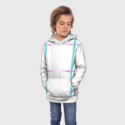 Толстовка-худи детская Color white blue pink stripes, цвет: 3D-белый — фото 2