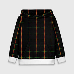 Толстовка-худи детская Color black orange green crosses, цвет: 3D-белый