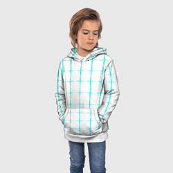 Толстовка-худи детская Color white light blue crosses, цвет: 3D-белый — фото 2