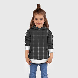 Толстовка-худи детская Color grey white lines, цвет: 3D-белый — фото 2