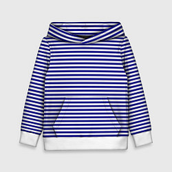 Толстовка-худи детская Тельняшка моряка, цвет: 3D-белый