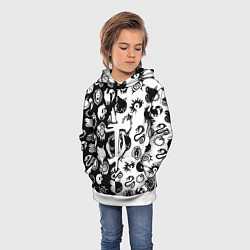 Толстовка-худи детская Doom anime black pattern, цвет: 3D-белый — фото 2