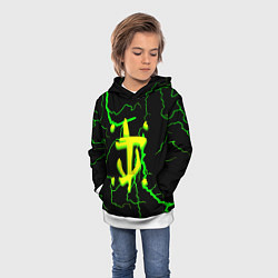 Толстовка-худи детская Doom кислотный шторм молнии, цвет: 3D-белый — фото 2