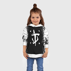 Толстовка-худи детская Doom краска белая текстура, цвет: 3D-белый — фото 2