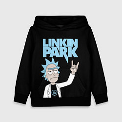 Толстовка-худи детская Linkin Park и Рик Санчес из Рик и Морти, цвет: 3D-черный