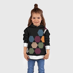 Толстовка-худи детская Honeycombs autumn colors, цвет: 3D-белый — фото 2