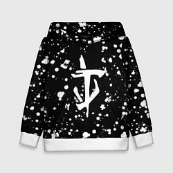 Детская толстовка Doom белые краски текстура